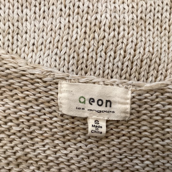 Aeon Los Angeles Beige Knit Wrap Sweater Long Sleeve Women Size S - Picture 3 of 5